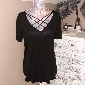 Bozzolo Sexy Black Strapped Top Large